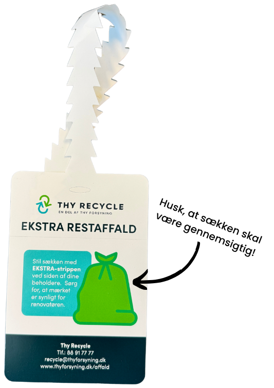 Ekstra-strip til ekstra sæk med restaffald
